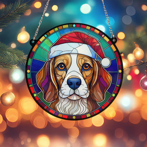 Beagle Christmas Suncatcher